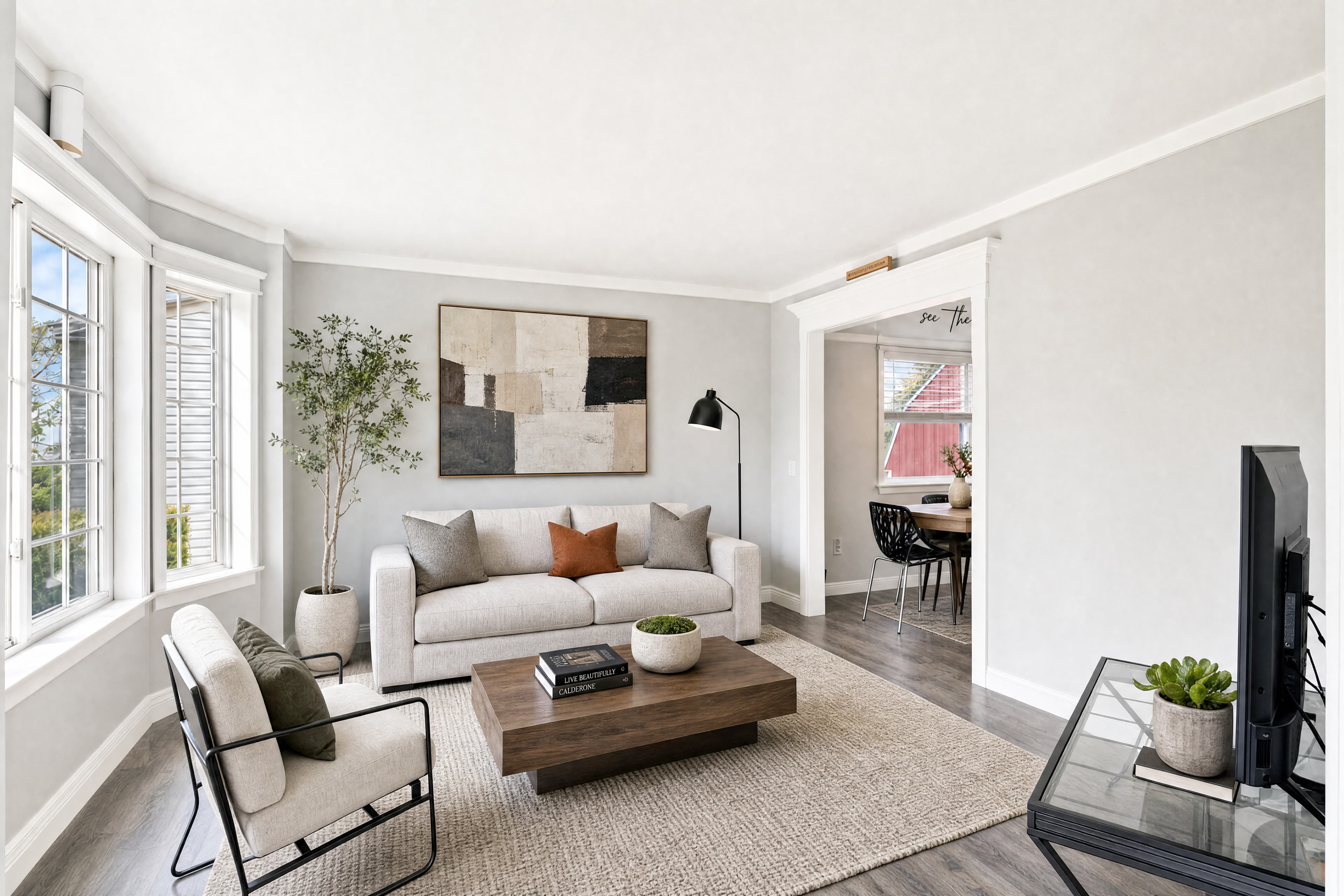 AI virtual staging — fully furnished real estate listing photo