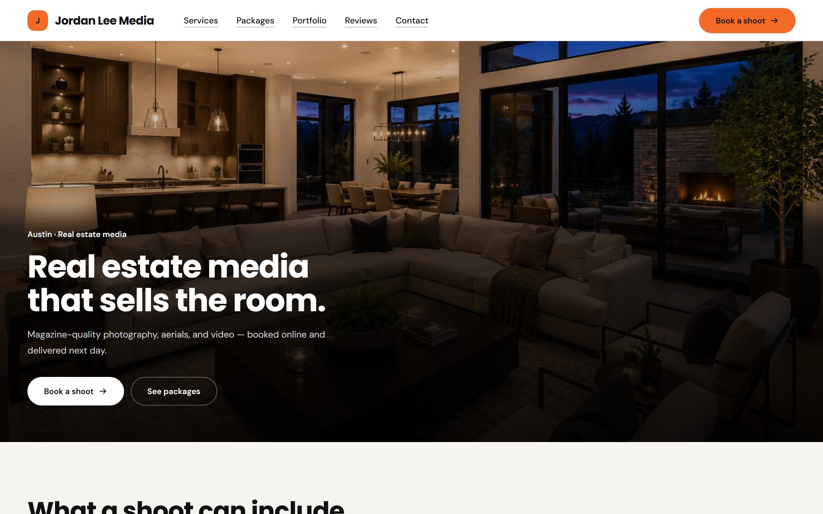 Jordan Lee Media's home page in the Basic theme