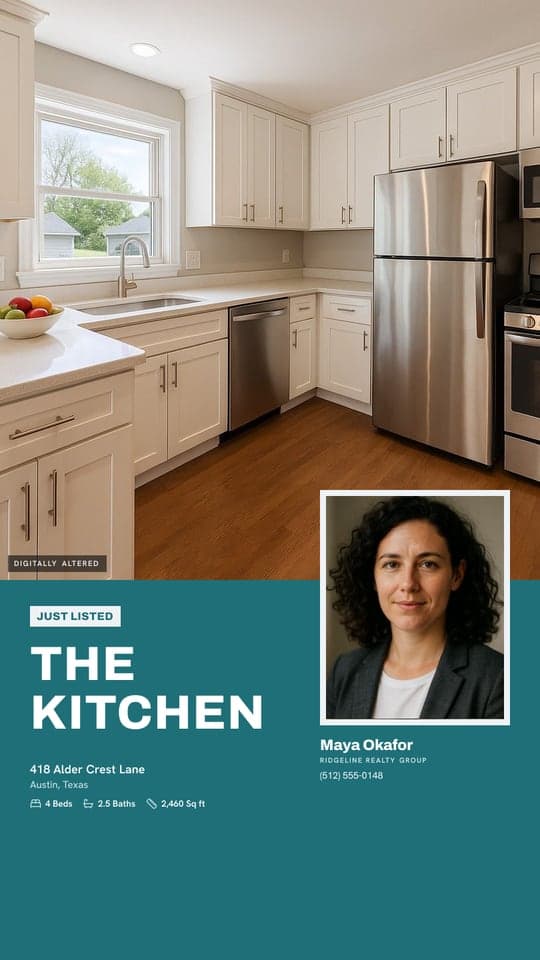 A Spotlight feature story for the kitchen, with the agent's portrait