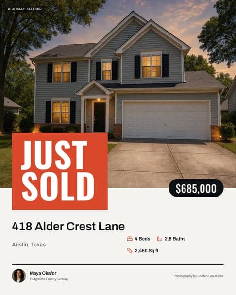 The same post with JUST SOLD