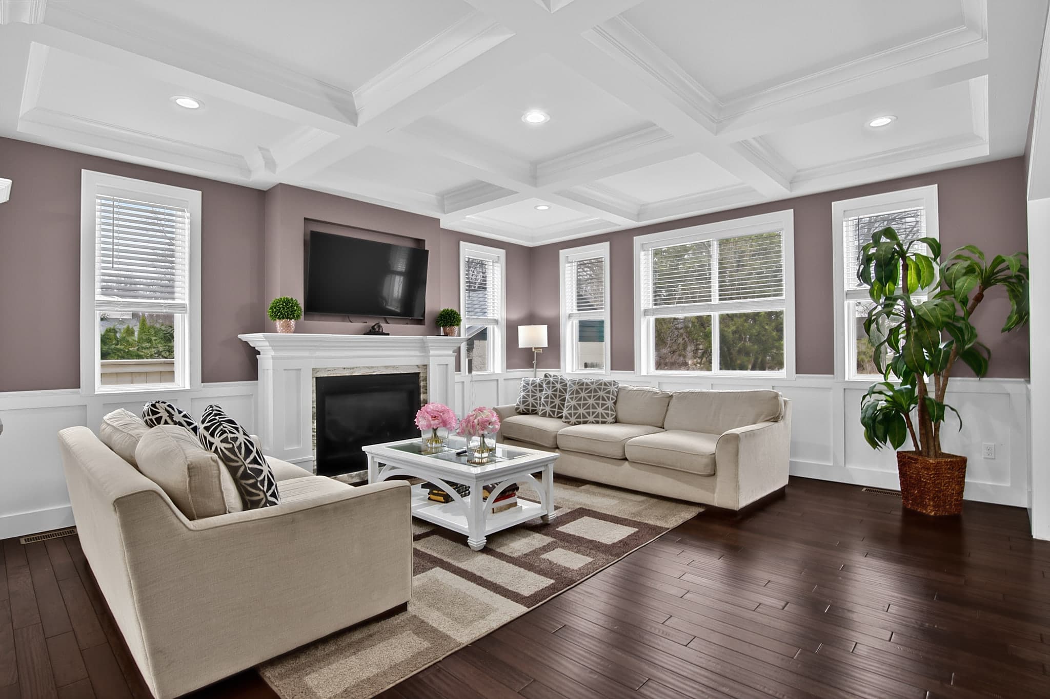 Bright HDR-merged interior with a clear window view